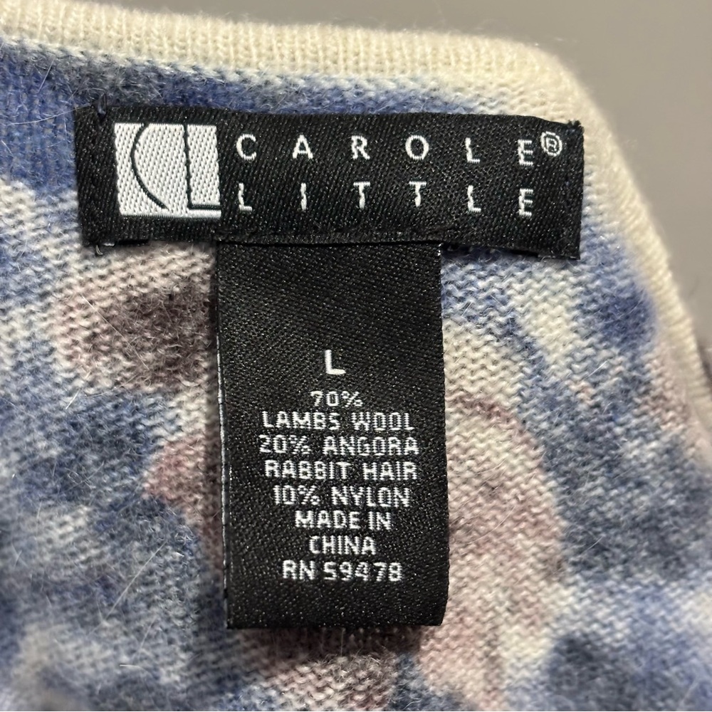 Vintage Lambs Wool Rabbit Hair V Neck Cardigan Size Large Button Up Sweater - Picture 11 of 11